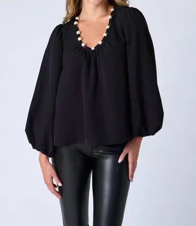 Crosby By Mollie Burch Rowan V-neck Blouse In Black