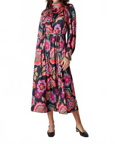 Crosby By Mollie Burch Ryder Long Sleeve Midi Dress In Cosmic Floral In Multi