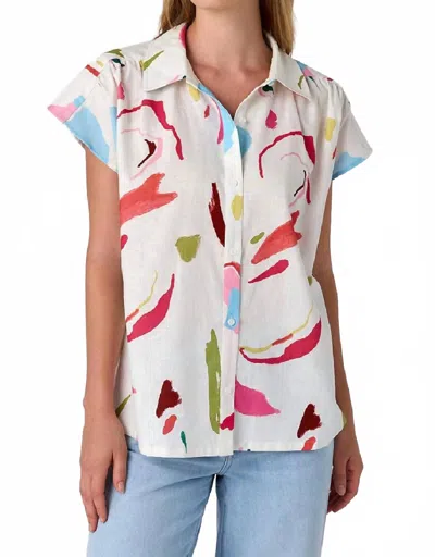 Crosby By Mollie Burch Scout Short Sleeve Top In Palette Play In Multi