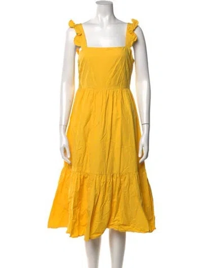 Pre-owned Crosby By Mollie Burch Square Neckline Midi Length Dress In Yellow