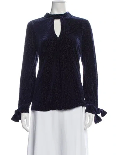 Pre-owned Crosby By Mollie Burch V-neck Long Sleeve Blouse In Blue