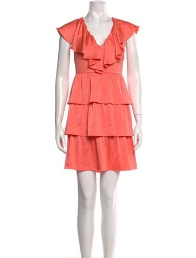 Pre-owned Crosby By Mollie Burch V-neck Mini Dress In Orange