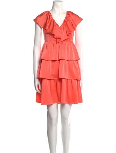 Pre-owned Crosby By Mollie Burch V-neck Mini Dress W/ Tags In Orange