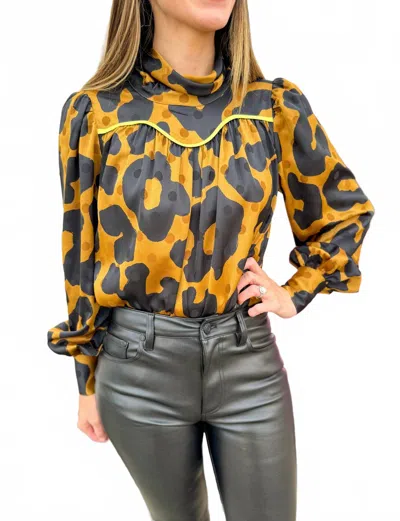 Crosby By Mollie Burch Wesson Top In Leopard In Multi