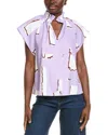 Crosby By Mollie Burch Palmer Linen-blend Top In Purple