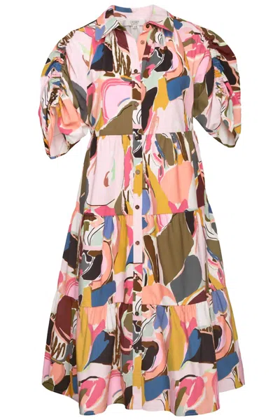 Crosby By Mollie Burch Women's Midi Dress In Abstract Expression In Animal Print