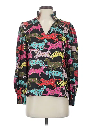 Pre-owned Crosby Long Sleeve Blouse In Black