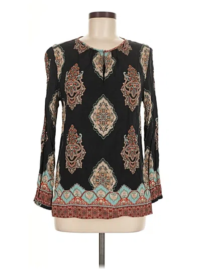 Pre-owned Crosby Long Sleeve Blouse In Black