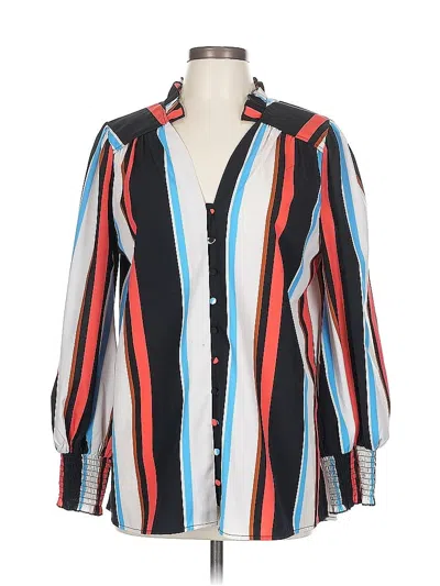 Pre-owned Crosby Long Sleeve Blouse In Blue