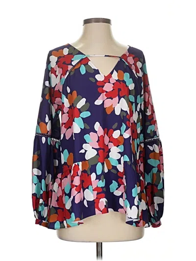 Pre-owned Crosby Long Sleeve Blouse In Blue