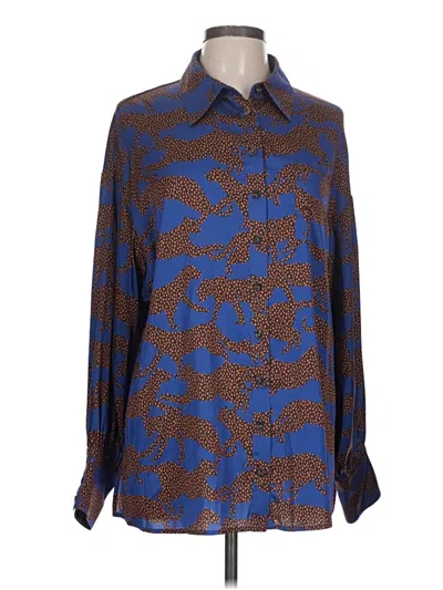 Pre-owned Crosby Long Sleeve Blouse In Blue