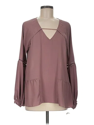 Pre-owned Crosby Long Sleeve Blouse In Burgundy
