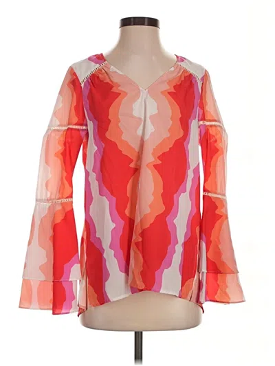 Pre-owned Crosby Long Sleeve Blouse In Orange