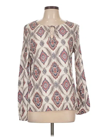 Pre-owned Crosby Long Sleeve Blouse In White