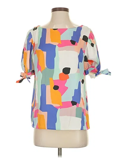 Pre-owned Crosby Short Sleeve Blouse In Blue