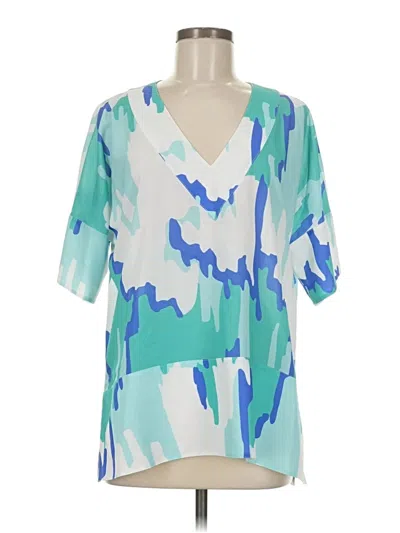 Pre-owned Crosby Short Sleeve Blouse In Blue