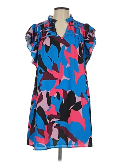 Pre-owned Crosby Short Sleeve Blouse In Blue