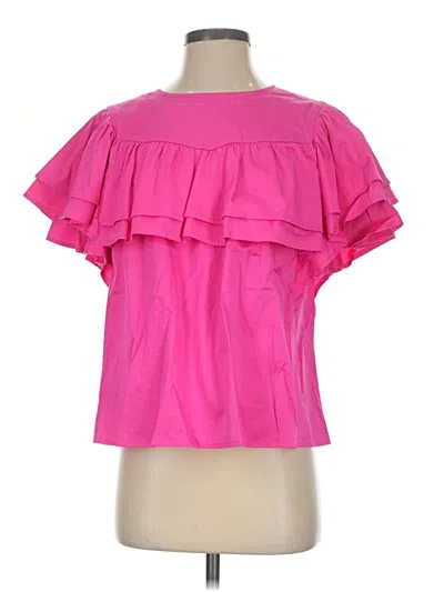 Pre-owned Crosby Short Sleeve Blouse In Pink