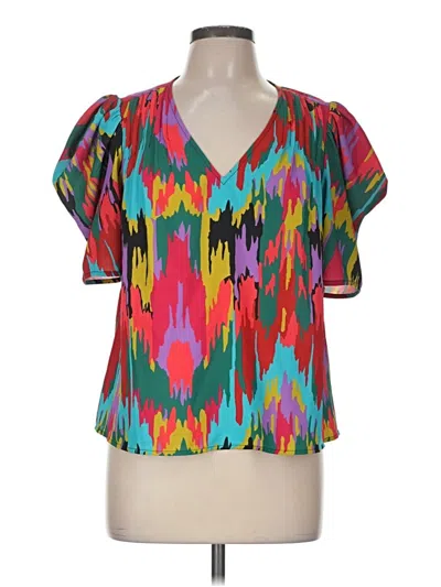 Pre-owned Crosby Short Sleeve Blouse In Teal