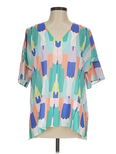 Pre-owned Crosby Short Sleeve Blouse In Teal