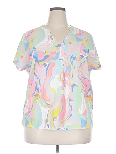 Pre-owned Crosby Short Sleeve Blouse In White