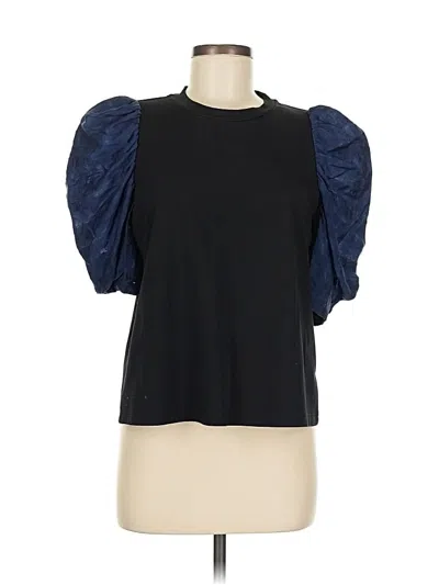 Pre-owned Crosby Short Sleeve Top Black Cold Shoulder Neckline Tops
