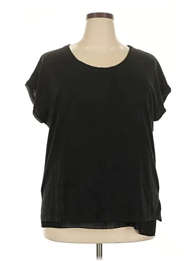 Pre-owned Crosby Short Sleeve Top Black Scoop Neck Tops