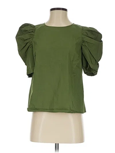 Pre-owned Crosby Short Sleeve Top Green Square Neckline Tops