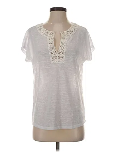Pre-owned Crosby Short Sleeve Top Silver Keyhole Neckline Tops