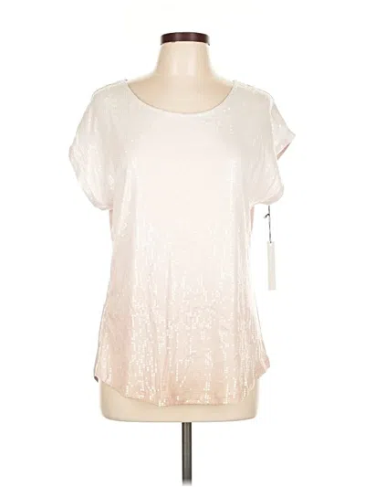 Pre-owned Crosby Short Sleeve Top Silver Scoop Neck Tops