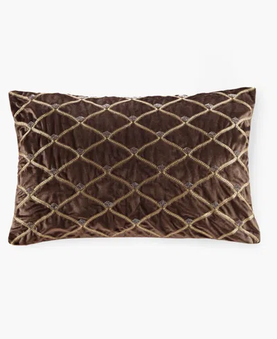 Croscill Aumont Oblong Decorative Pillow, 15" X 22" In Brown