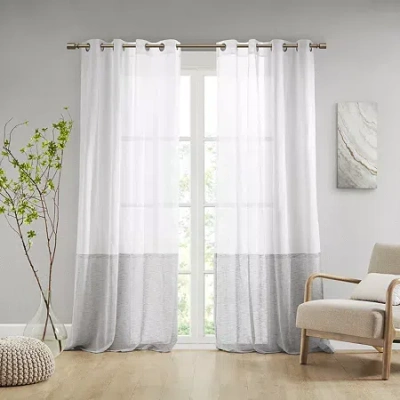 Croscill Romo Grommet Top Sheer Single Curtain Panel In White