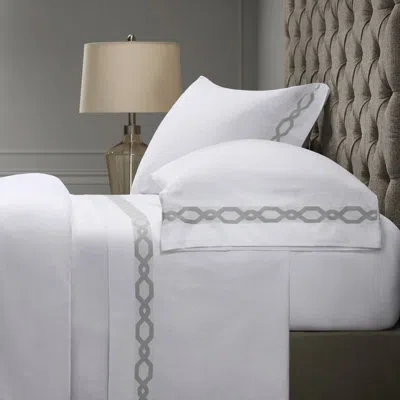 Croscill Signature Hem 300tc Cotton Sateen Sheet Set In Gray