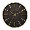 Crosley 10" Gold Metal With Raised Marks Wall Clock In Yellow