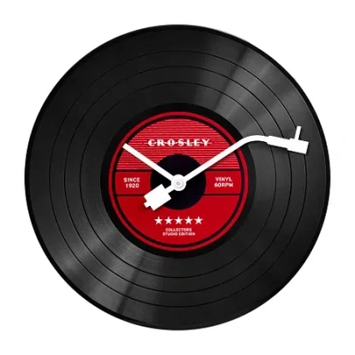 Crosley 12" Analog Record Wall Clock In Black