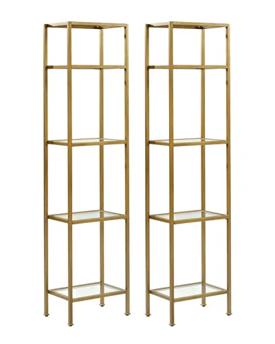 Crosley Aimee 2pc 73in Etagere Set In Gold