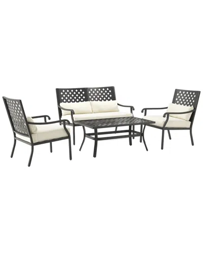 Crosley Alistair 4pc Outdoor Metal Conversation Set In White
