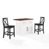 Crosley Furniture Bartlett 42" Wood Top Kitchen Island W/x-back Stools