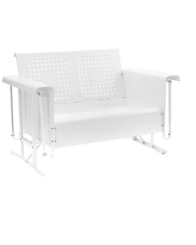 Crosley Bates Loveseat Glider In White