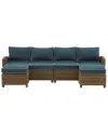 Crosley Bradenton 4pc Outdoor Wicker Sectional Set In Navy