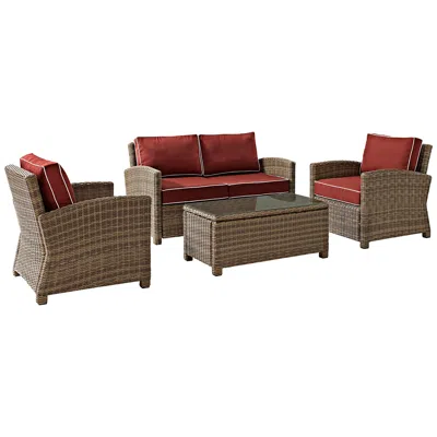 Crosley Bradenton 4-piece Wicker Sangria Outdoor Seating Set
