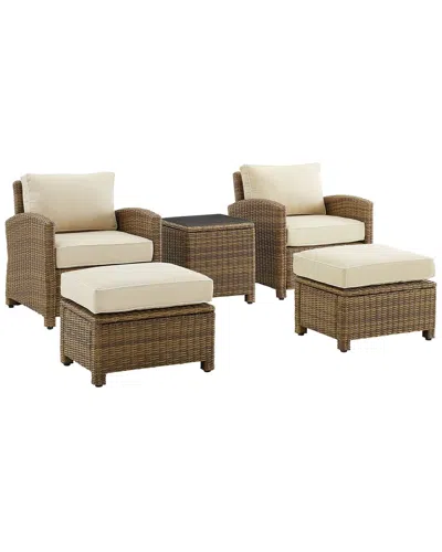 Crosley Bradenton 5pc Outdoor Wicker Chair Set In Brown