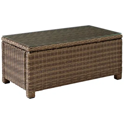 Crosley Bradenton Rattan Wicker Outdoor Glass-top Cocktail Table
