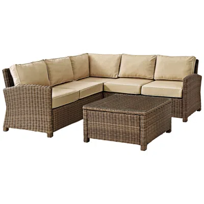 Crosley Bradenton Sand 4-piece Outdoor Seating Sectional Patio Set