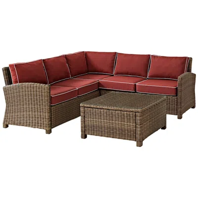 Crosley Bradenton Sangria 4-piece Outdoor Sectional Patio Set