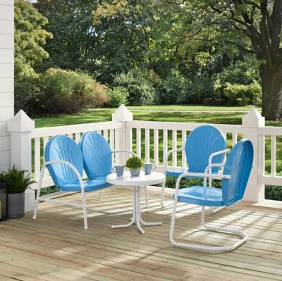 Crosley Brands Griffith 4pc Outdoor Metal Conversation Set In Multi
