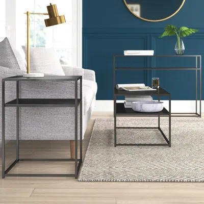 Crosley Braxton 3 Piece Coffee Table Set In Black