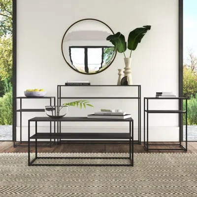 Crosley Braxton 4 Piece Coffee Table Set In Black