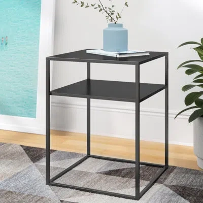 Crosley Braxton Frame End Table With Storage In Black