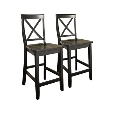 Crosley Bristol 24" Black Armless Counter Stools Set Of 2